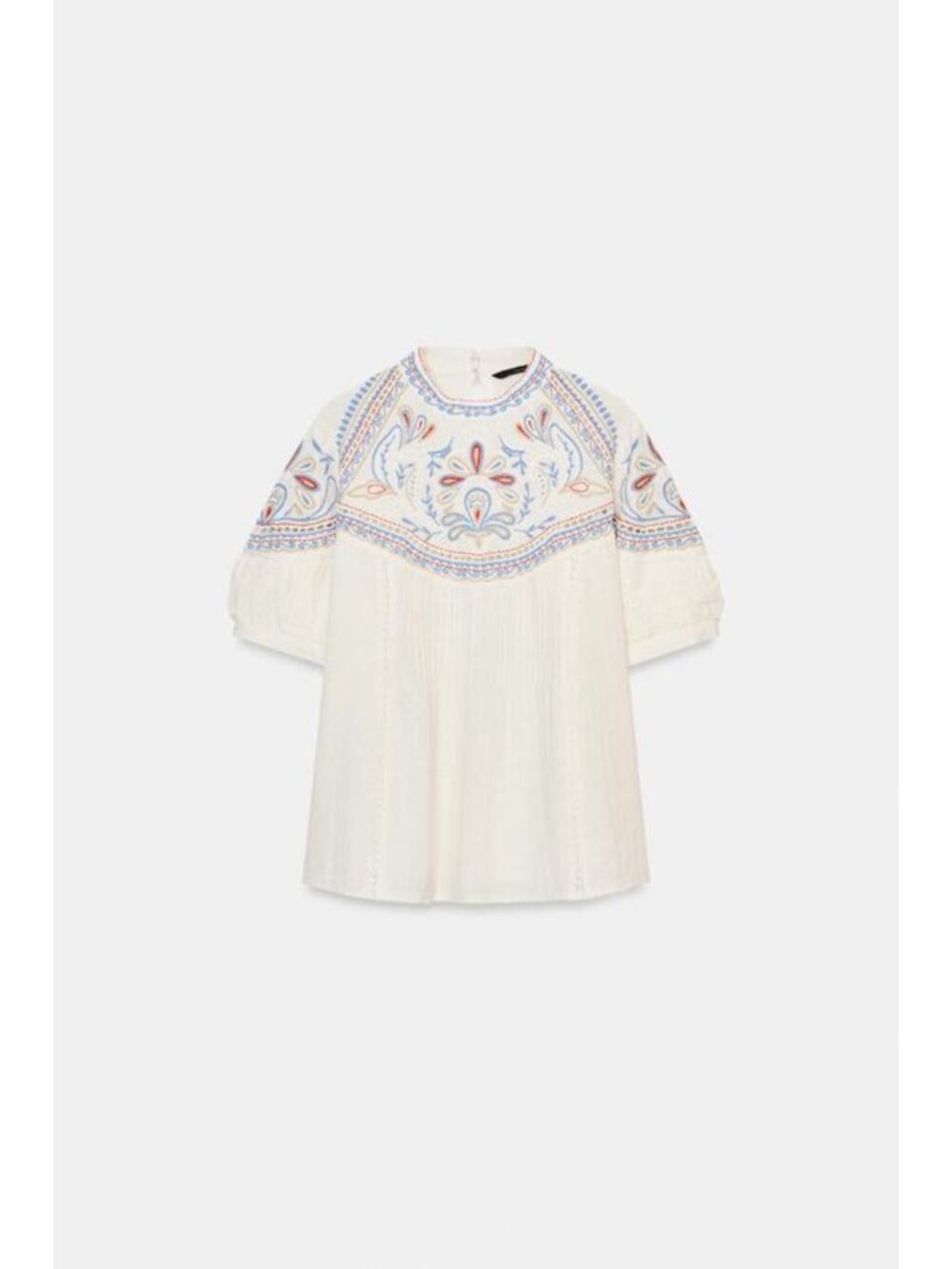 ZARA EMBROIDERED SHORT SLEEVE BLOUSE